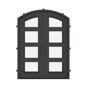 Knox double entry door with arched entry and efficient glass in bronze color.