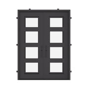 Knox bronze color iron double square top front door.