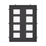 Knox black finished flat top double exterior door thermally broken.