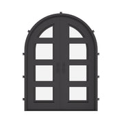 Knox round top iron french door in bronze.