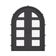 Knox full arch top double french entry door with modern design and glass.