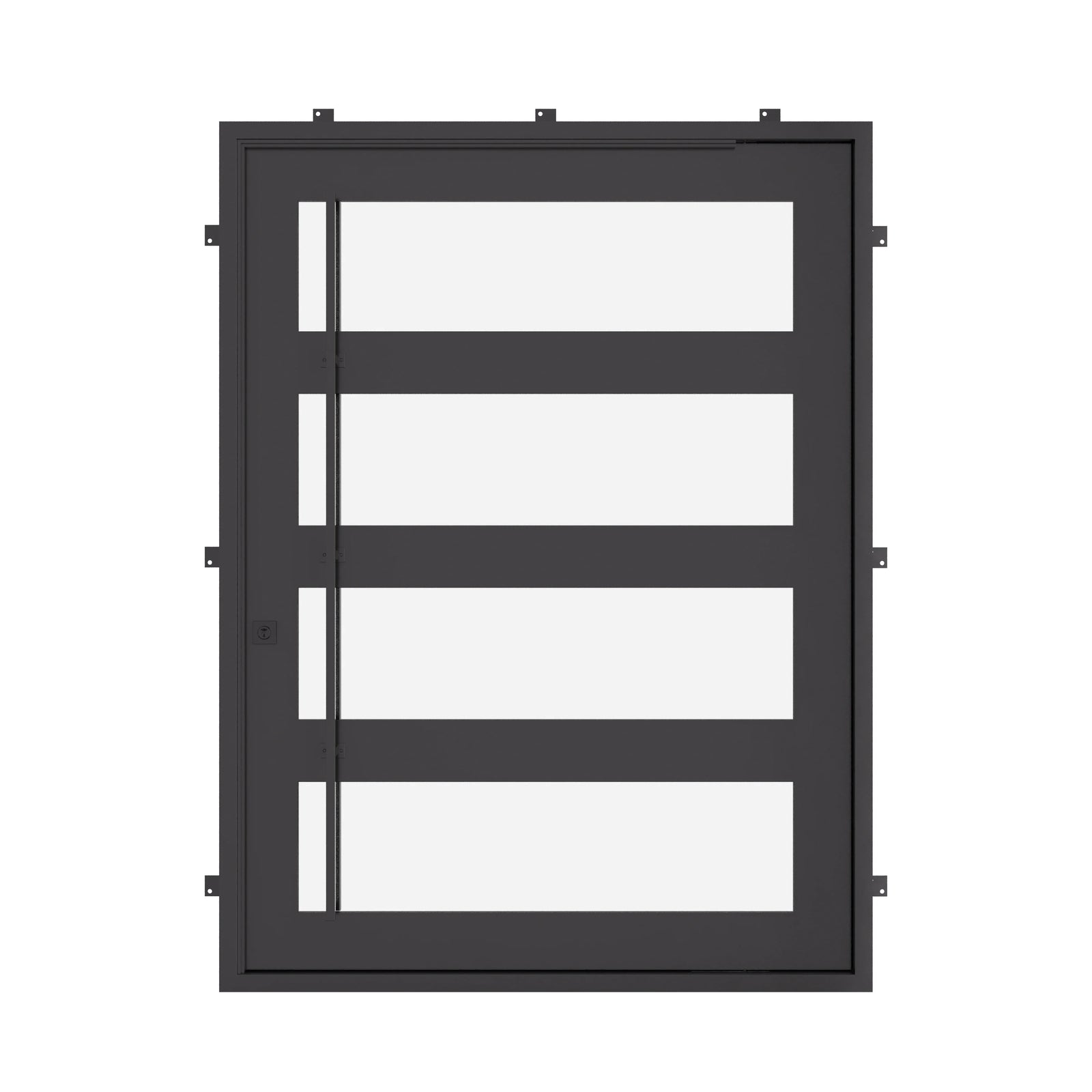 Knox flat steel pivot front door with minimalist modern frame