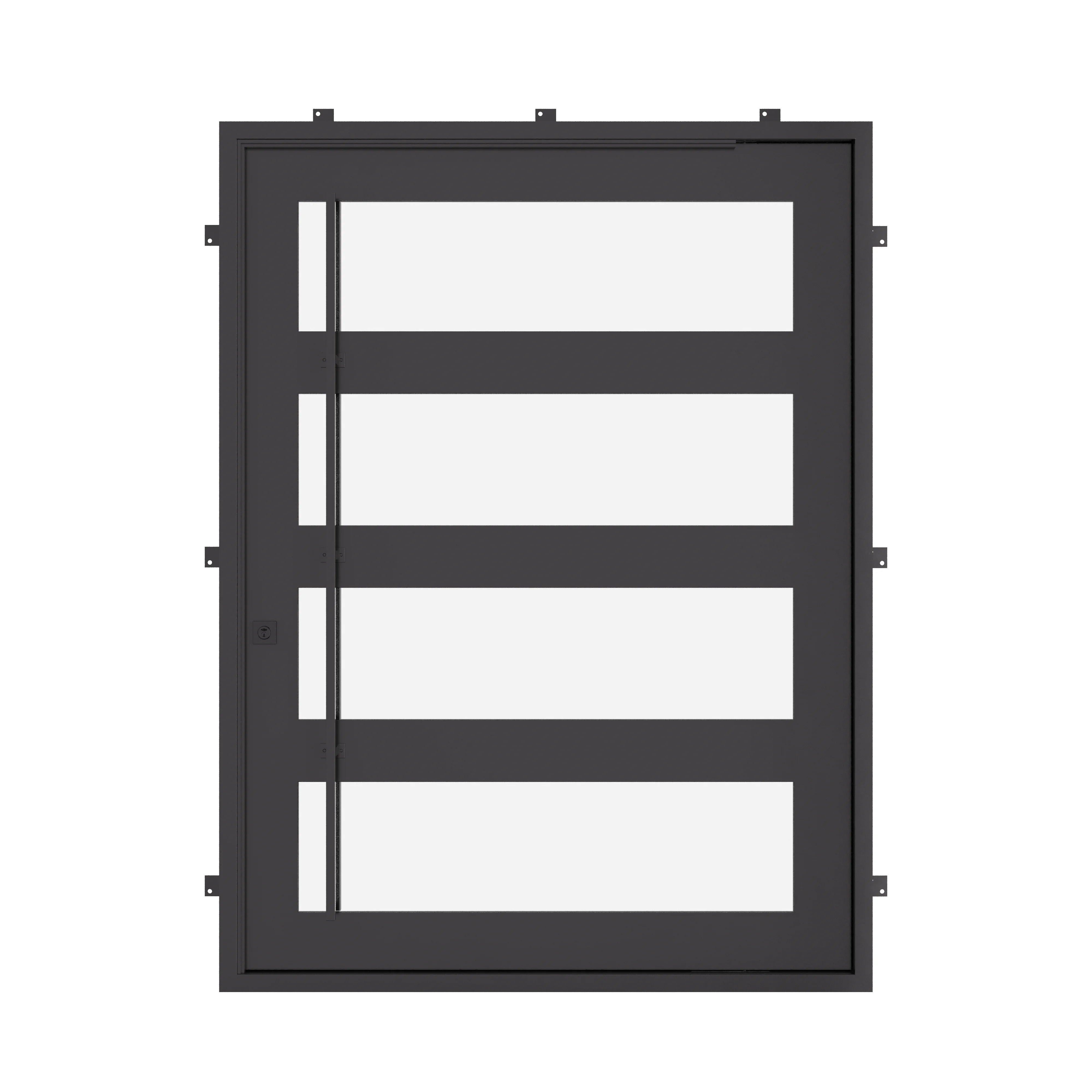 Knox flat steel pivot front door with minimalist modern frame
