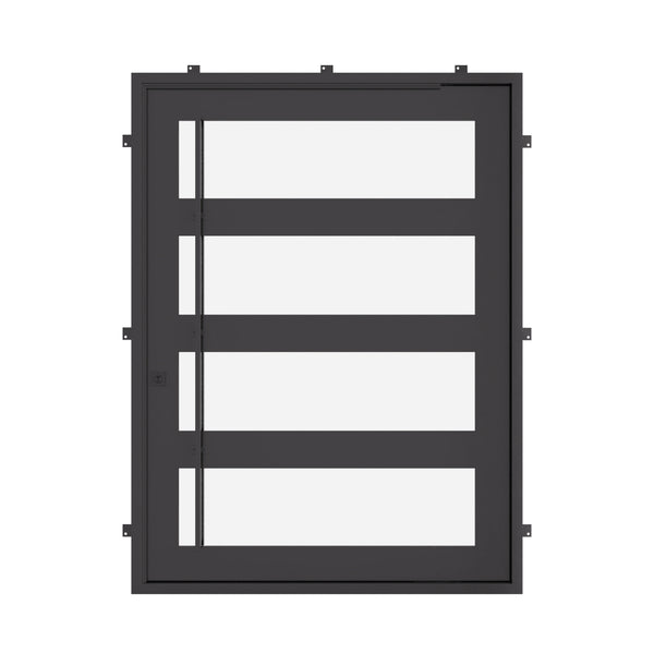 Knox flat steel pivot front door with minimalist modern frame