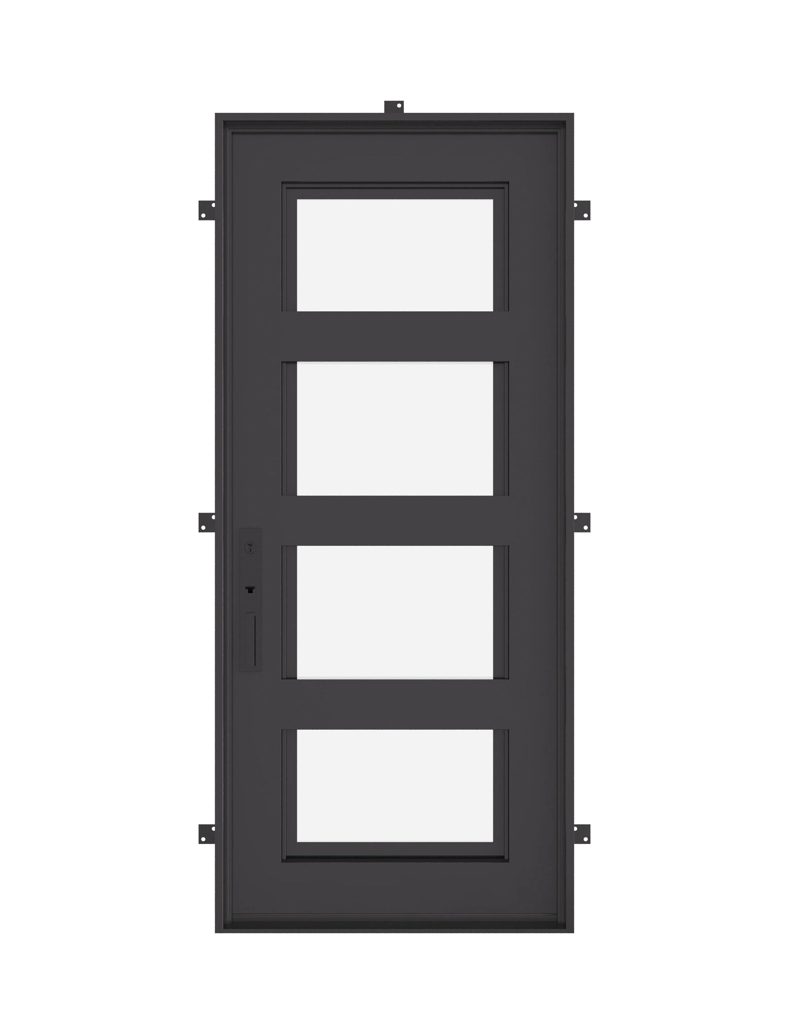 Knox Bronze color flat top single door with energy efficient glass and ironwork.