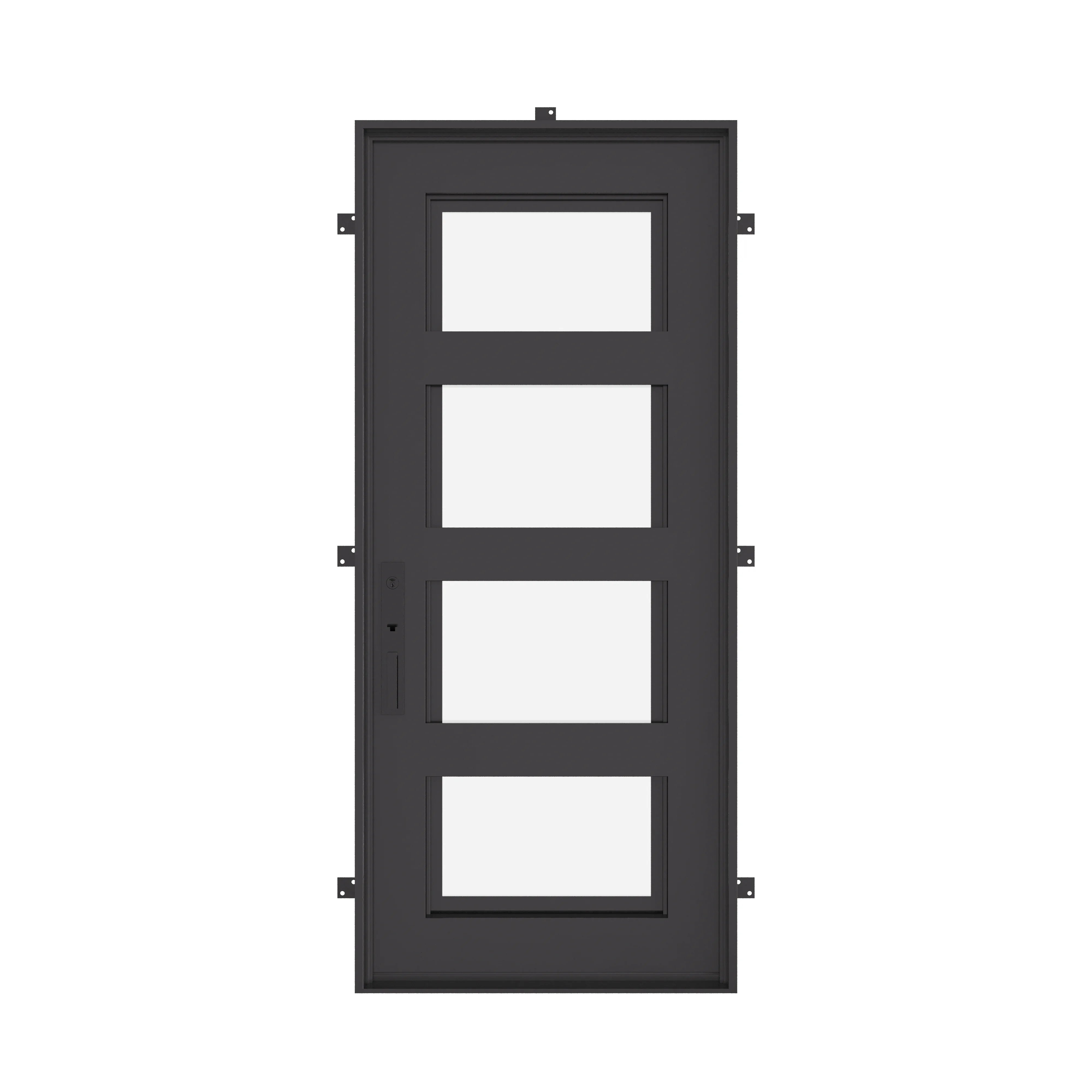 Knox Bronze color flat top single door with energy efficient glass and ironwork.