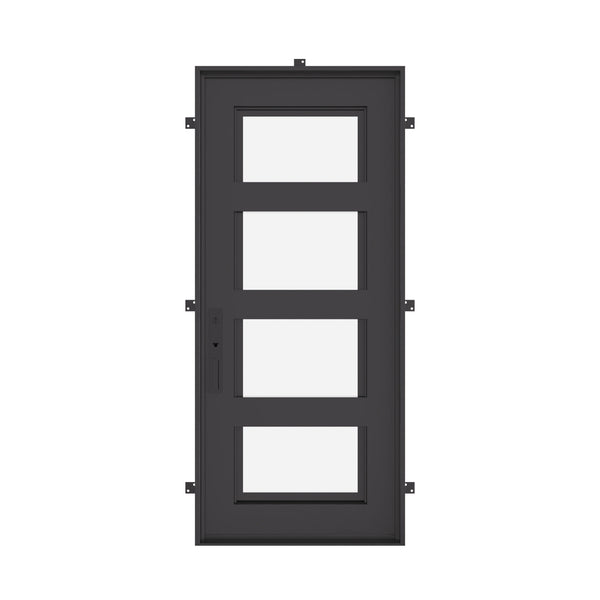 Knox Bronze color flat top single door with energy efficient glass and ironwork.