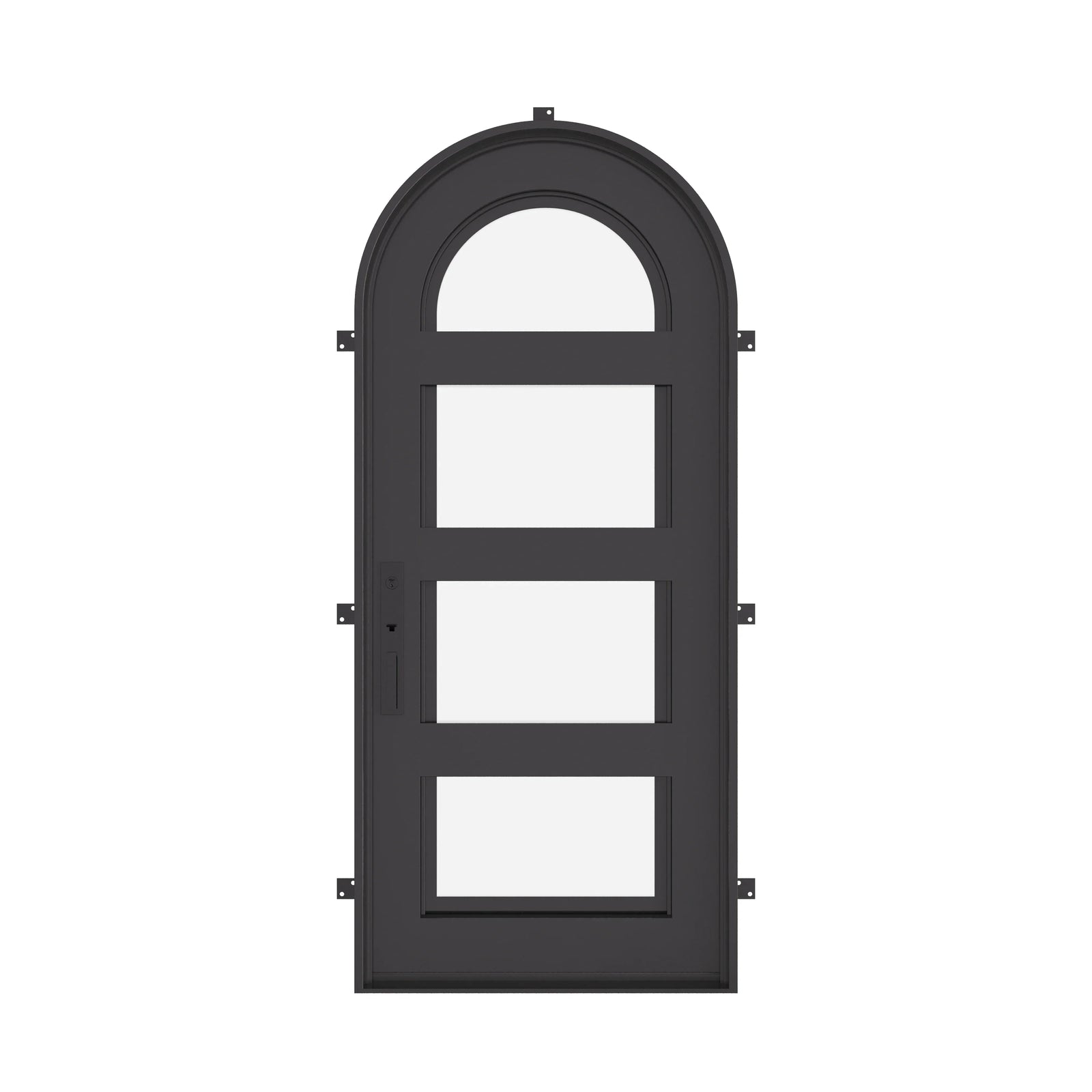 Knox exterior full arch door with thermal barrier in matte black.