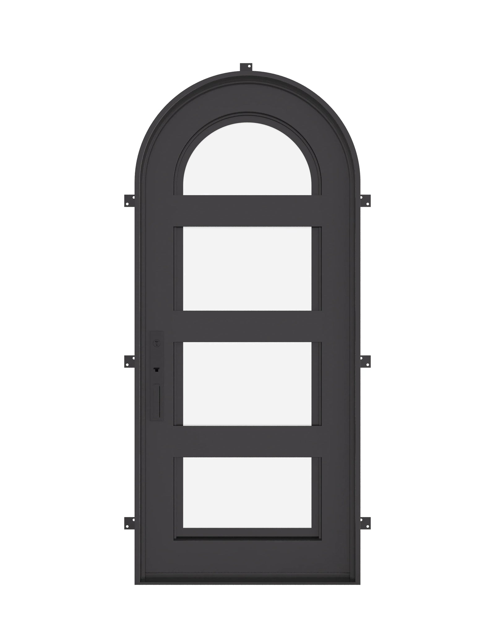 Knox exterior full arch door with thermal barrier in matte black.