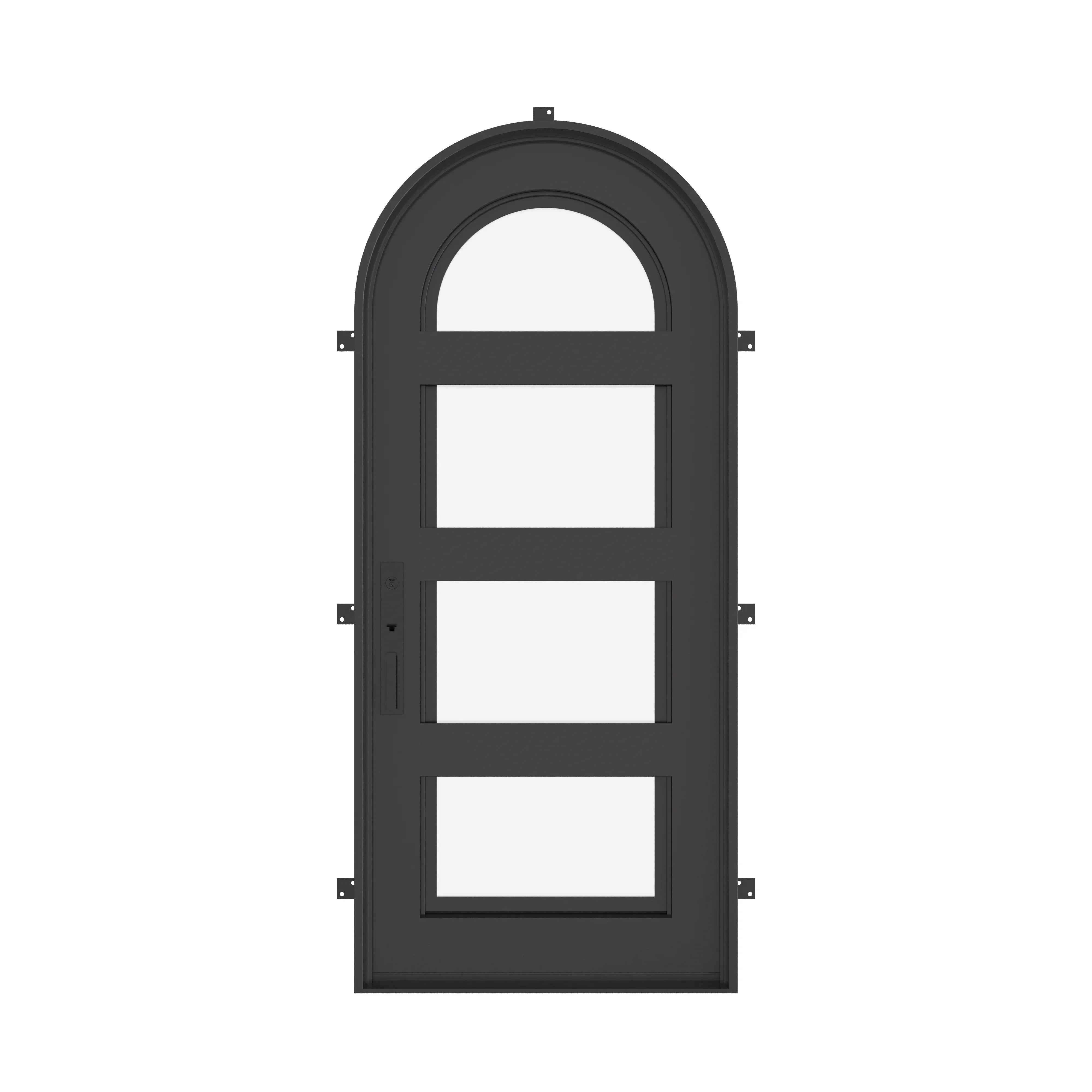 Knox exterior full arch door with thermal barrier in matte black.