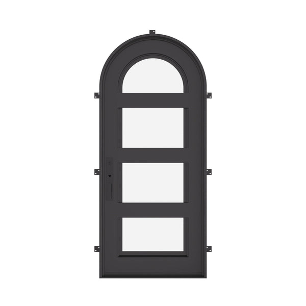 Knox exterior full arch door with thermal barrier in matte black.