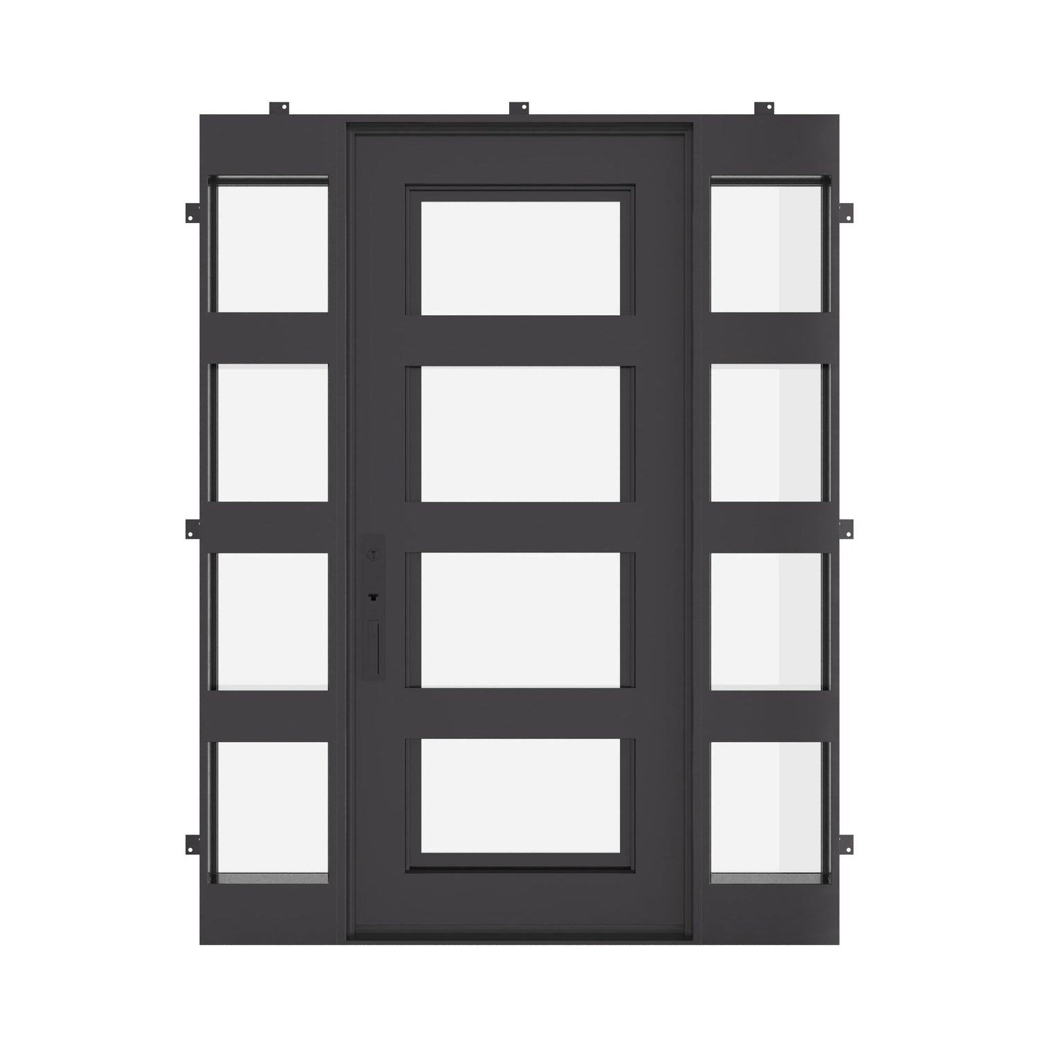 Knox with Thermal Break and Side Windows - Single Flat by Pinky’s Iron Doors — home doors, view 1