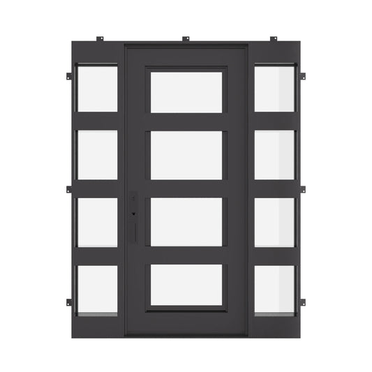 Knox with Thermal Break and Side Windows - Single Flat | Standard Sizes by Pinky’s Iron Doors — home doors, view 1