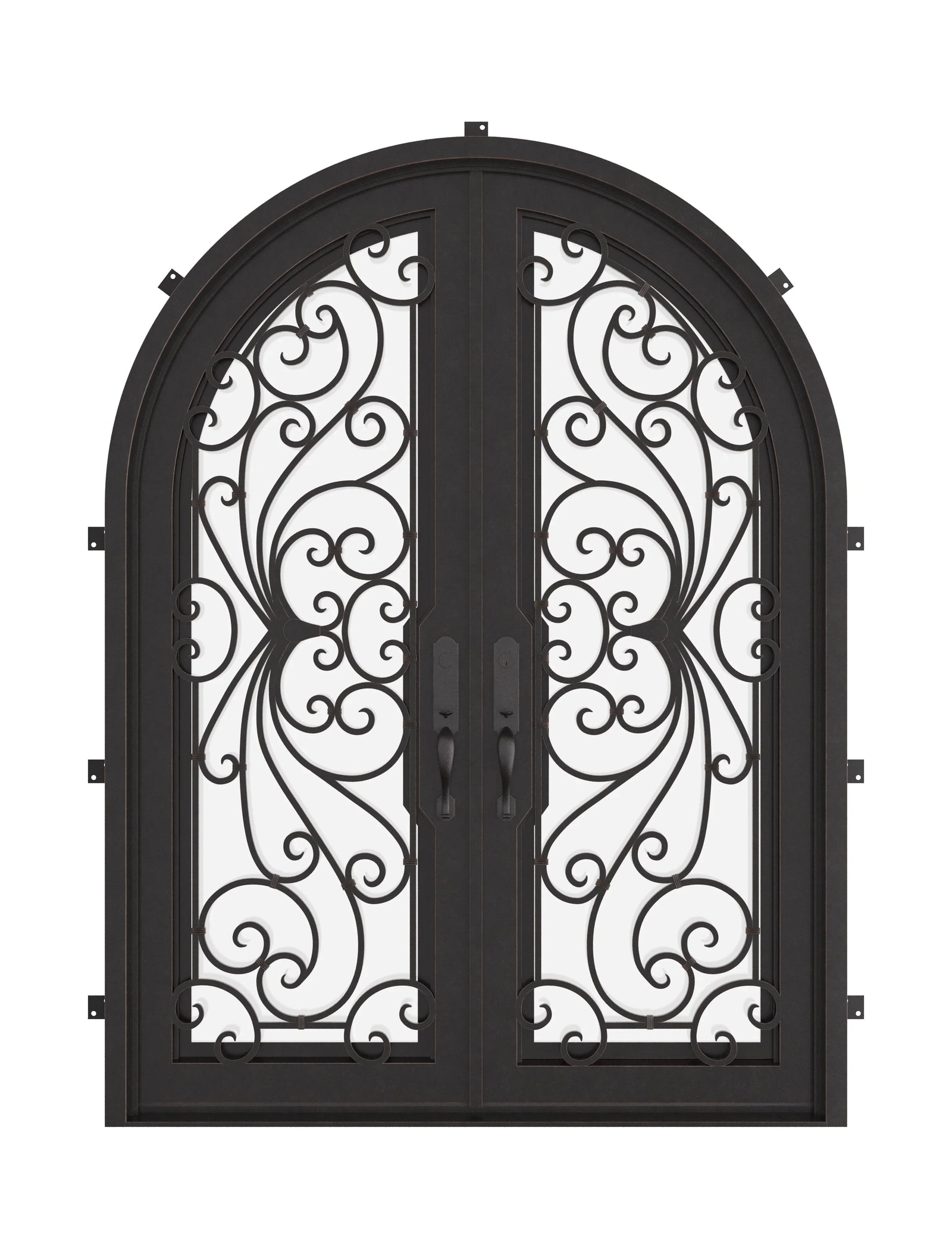 Miracle round top iron french door thermally broken.