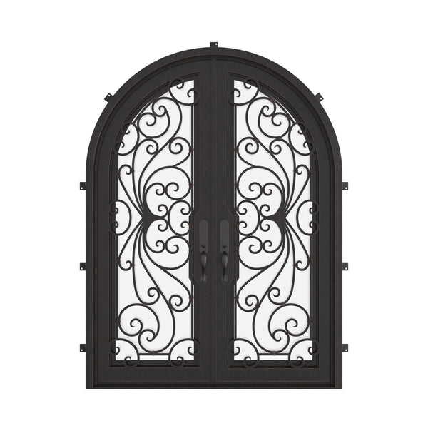 Miracle round top iron french door thermally broken.
