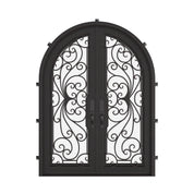 Miracle double radius top french entry door with thick dual-pane glass.