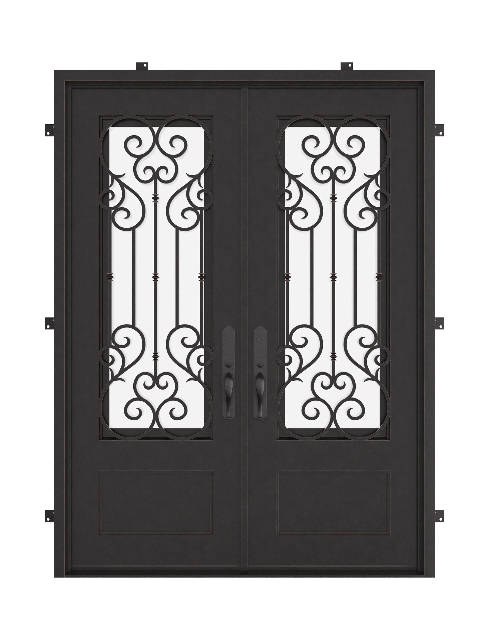 New York thermally broken square top door in black finish.
