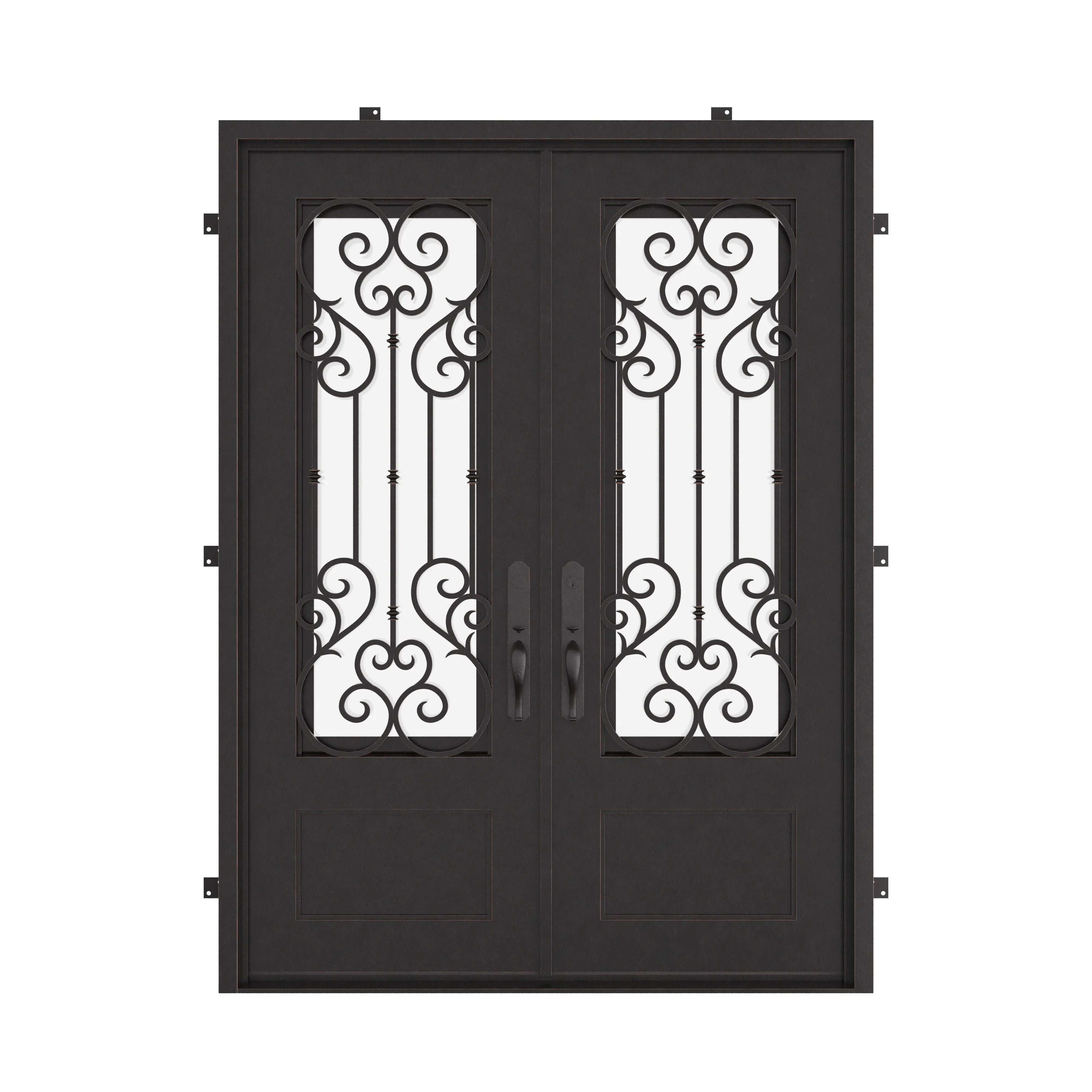 New York thermally broken square top door in black finish.