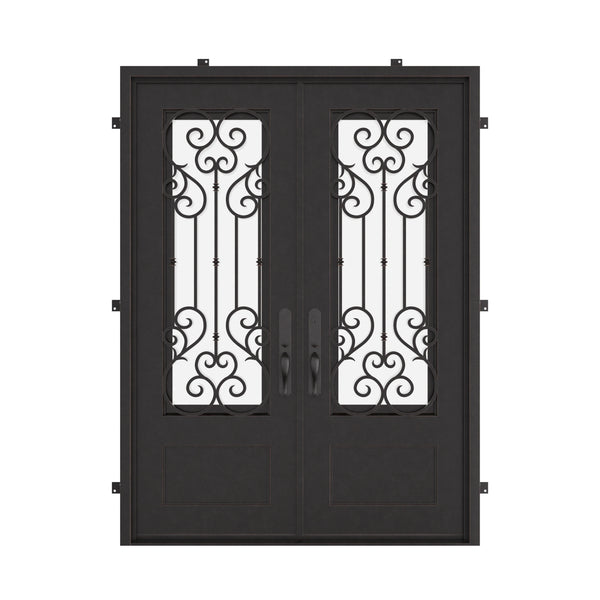 New York thermally broken square top door in black finish.