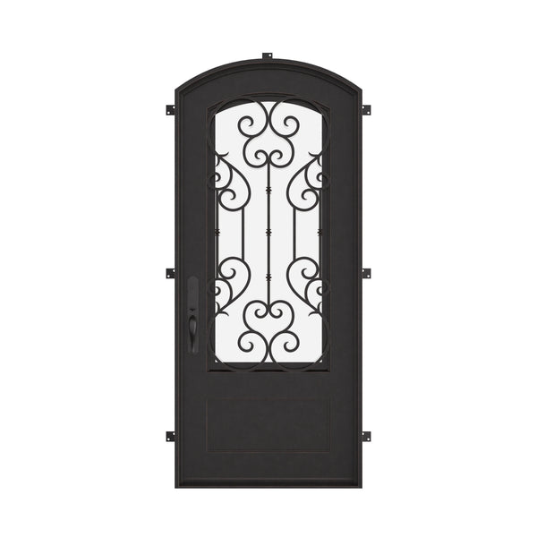 New York metal single swing door for cold weather.