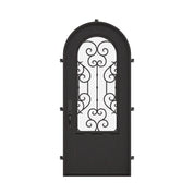 New York single radius top hinged door with thick tempered glass.