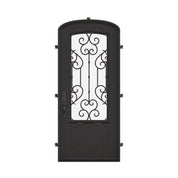 New York bronze color exterior metal mini arch top single door with double-pane tempered glass.