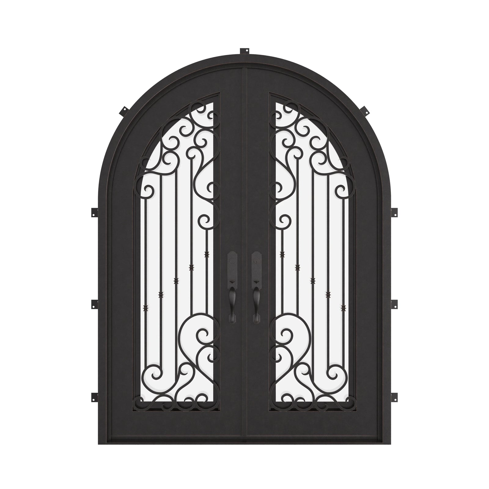 Paris radius top iron french door with thermal barrier.