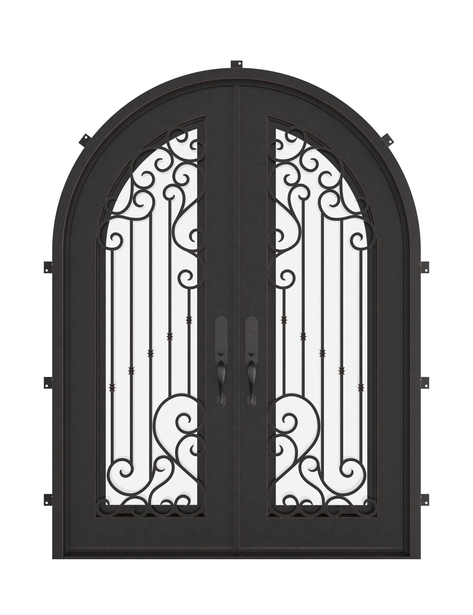 Paris radius top iron french door with thermal barrier.