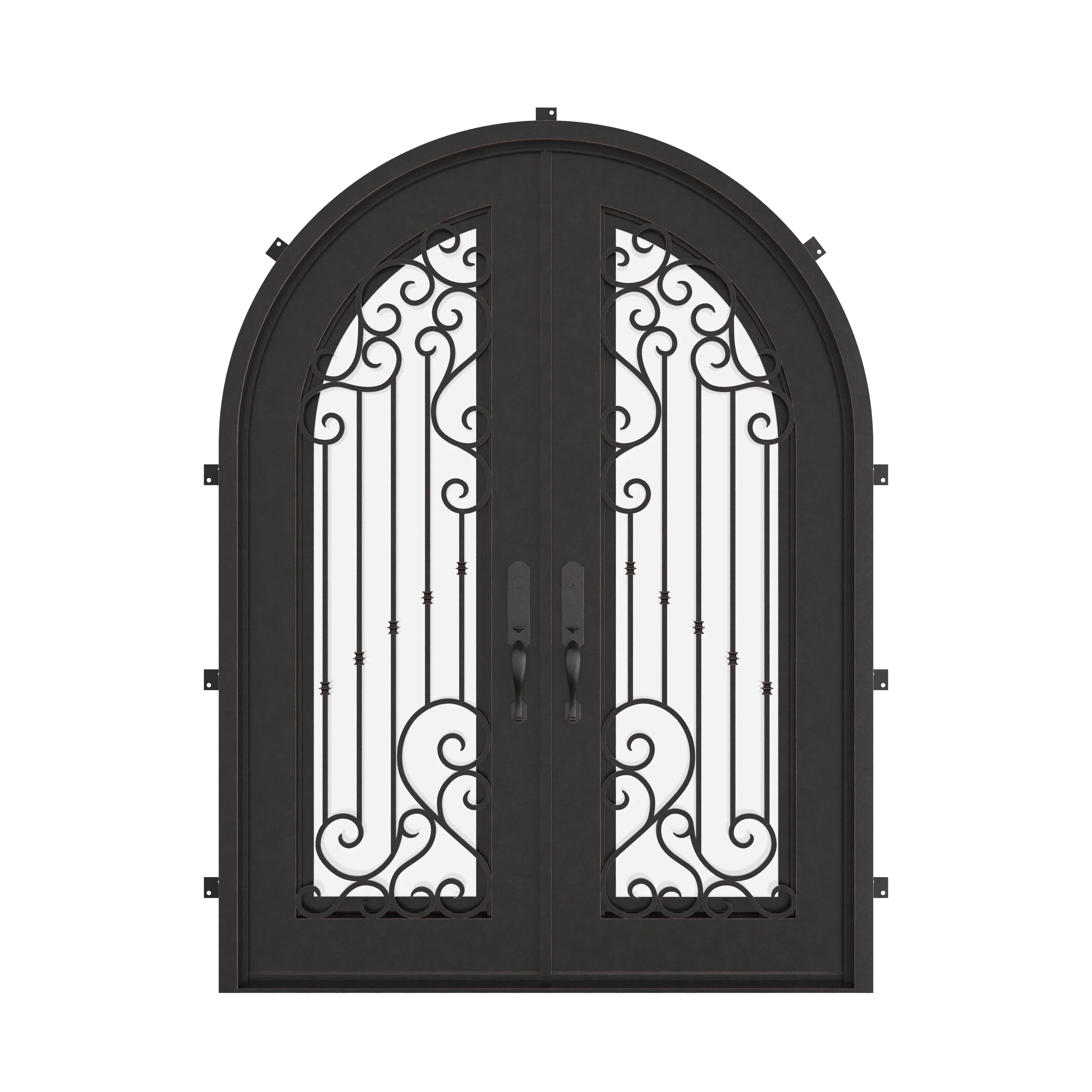 Paris radius top iron french door with thermal barrier.