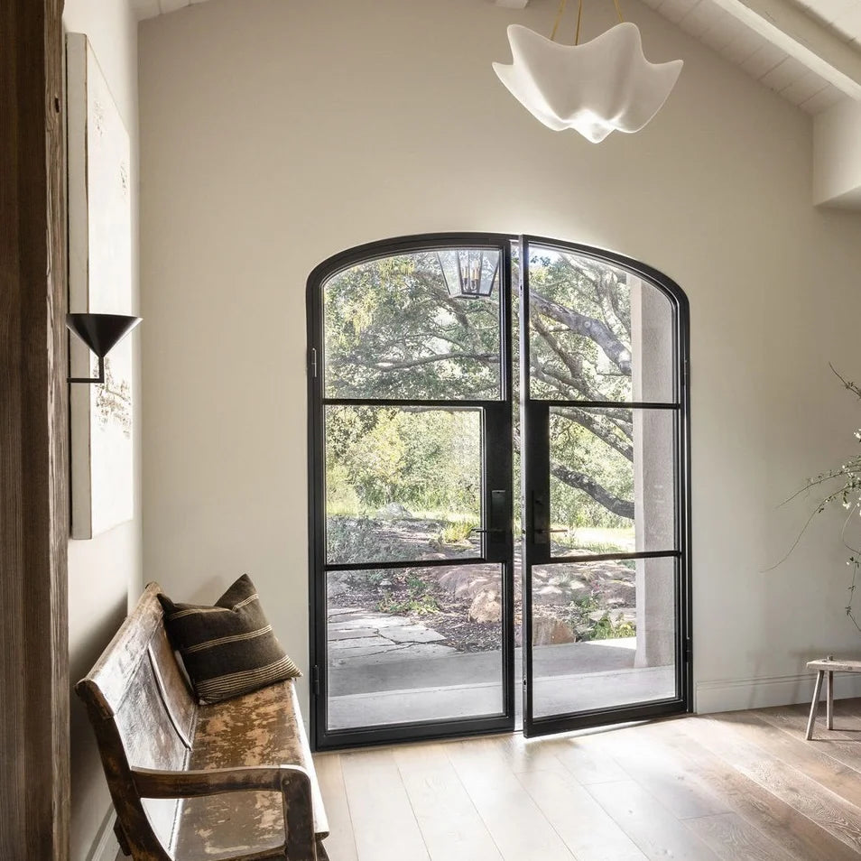 Air 4 mini arch double entry doors with slim black steel profiles