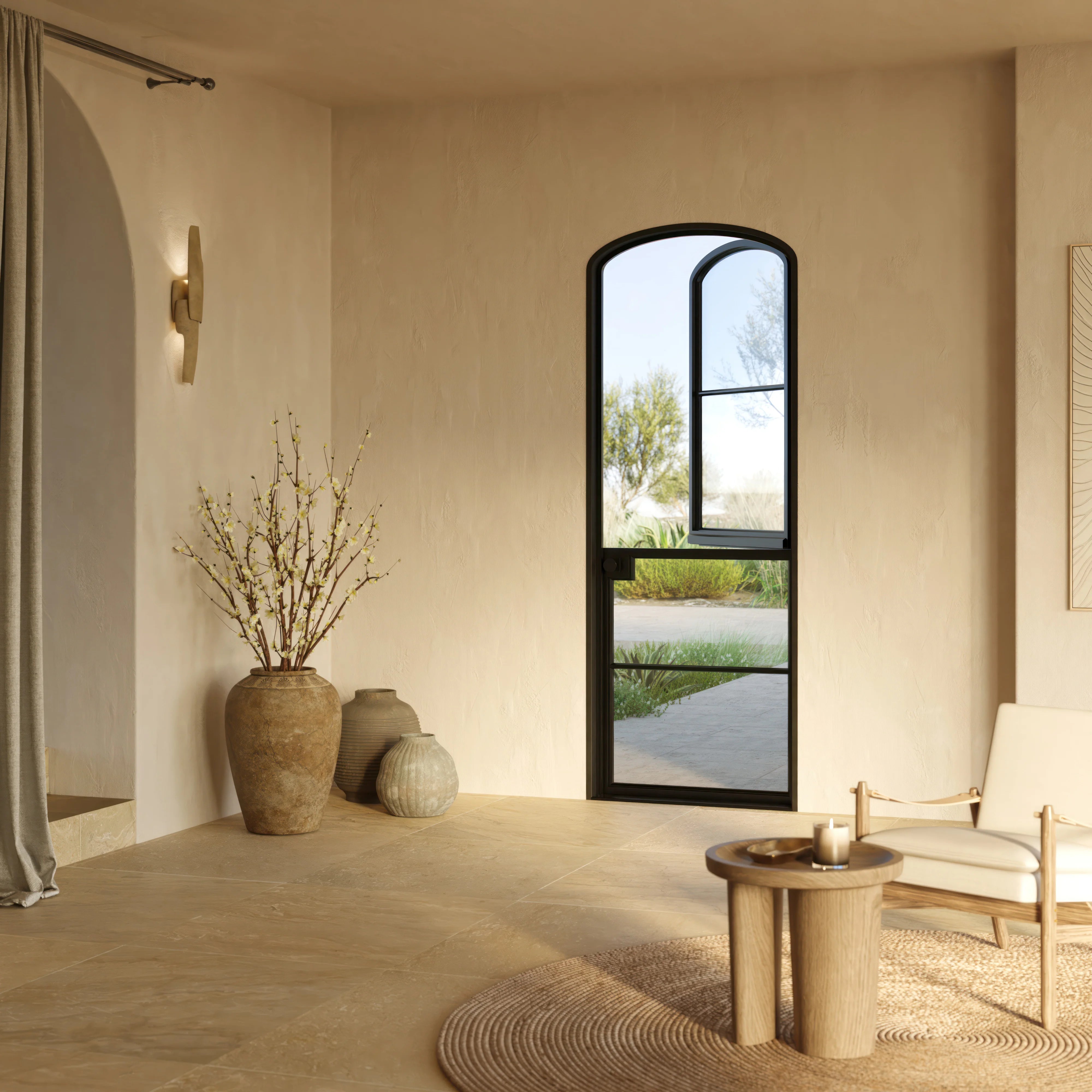 Air 4 Dutch single mini arch entry door, galvanized mixed metal and automotive coating