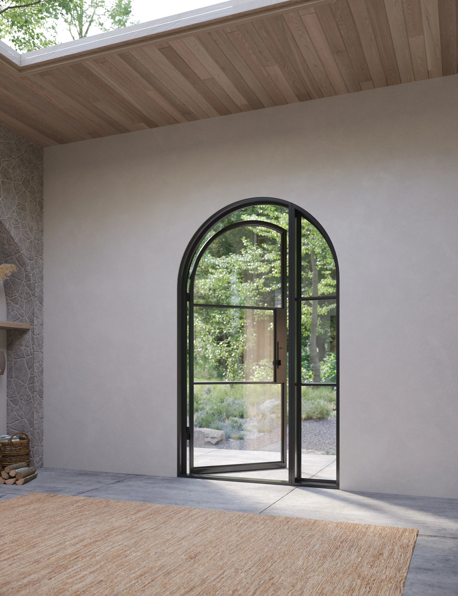 Air 4 black steel full arch entry with left side window