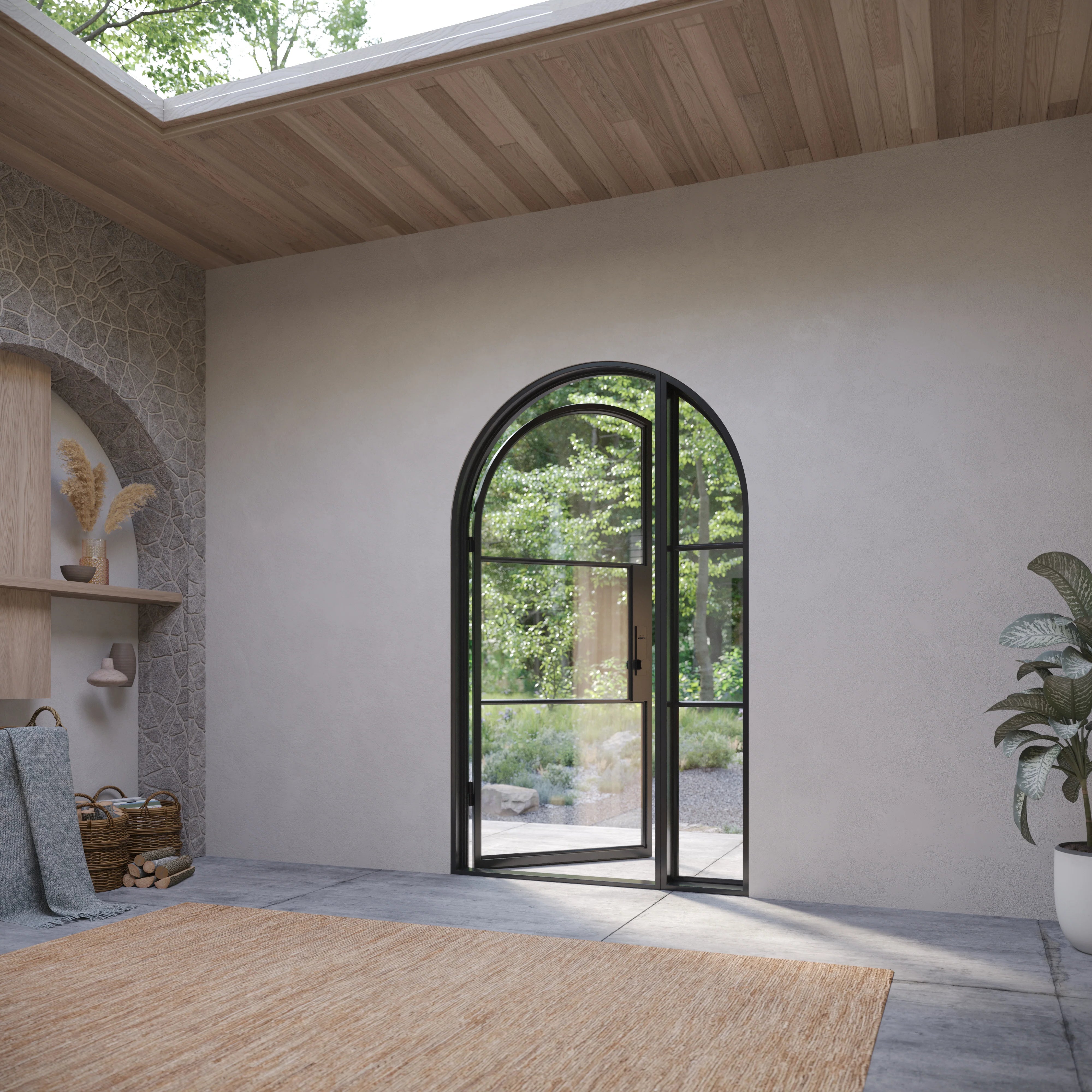 Air 4 black steel full arch entry with left side window