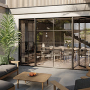 Exterior dual single steel entry doors with center lite, dual-pane tempered glass and prehung frame