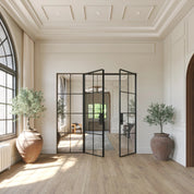 Air 5 double flat interior doors with left sidelight solid steel construction
