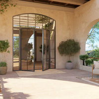 Air 5 with Side Windows and Arch Top Window - Double Flat by Pinky’s Iron Doors — home doors, view 2