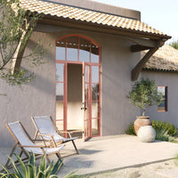 Air 5 with Side Windows and Arch Top Window - Single Flat | Standard Sizes by Pinky’s Iron Doors — home doors, view 2