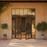 Air 5 with Thermal Break, Side Windows and Flat Top Window - Double Flat | Standard Sizes by Pinky’s Iron Doors — home doors, view 2