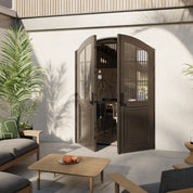 Air Getty double arch steel front doors, elegant exterior steel entry for luxury homes