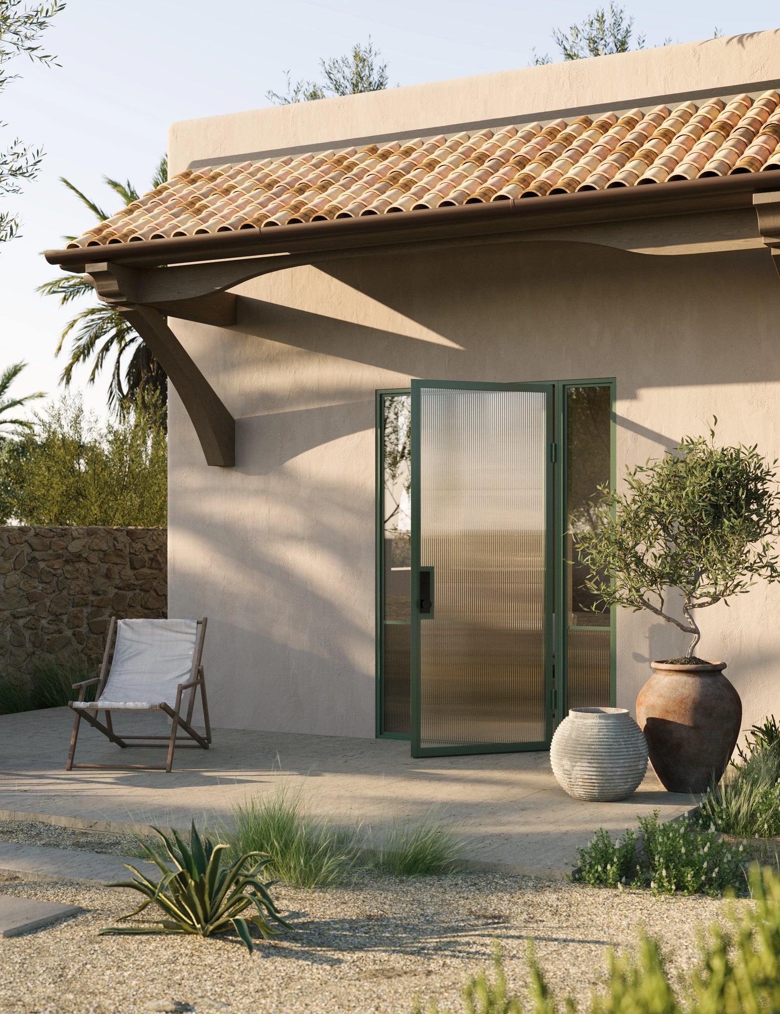 Contemporary architectural steel single entry door with side windows, Air Grand insulated dual-pane glass panels