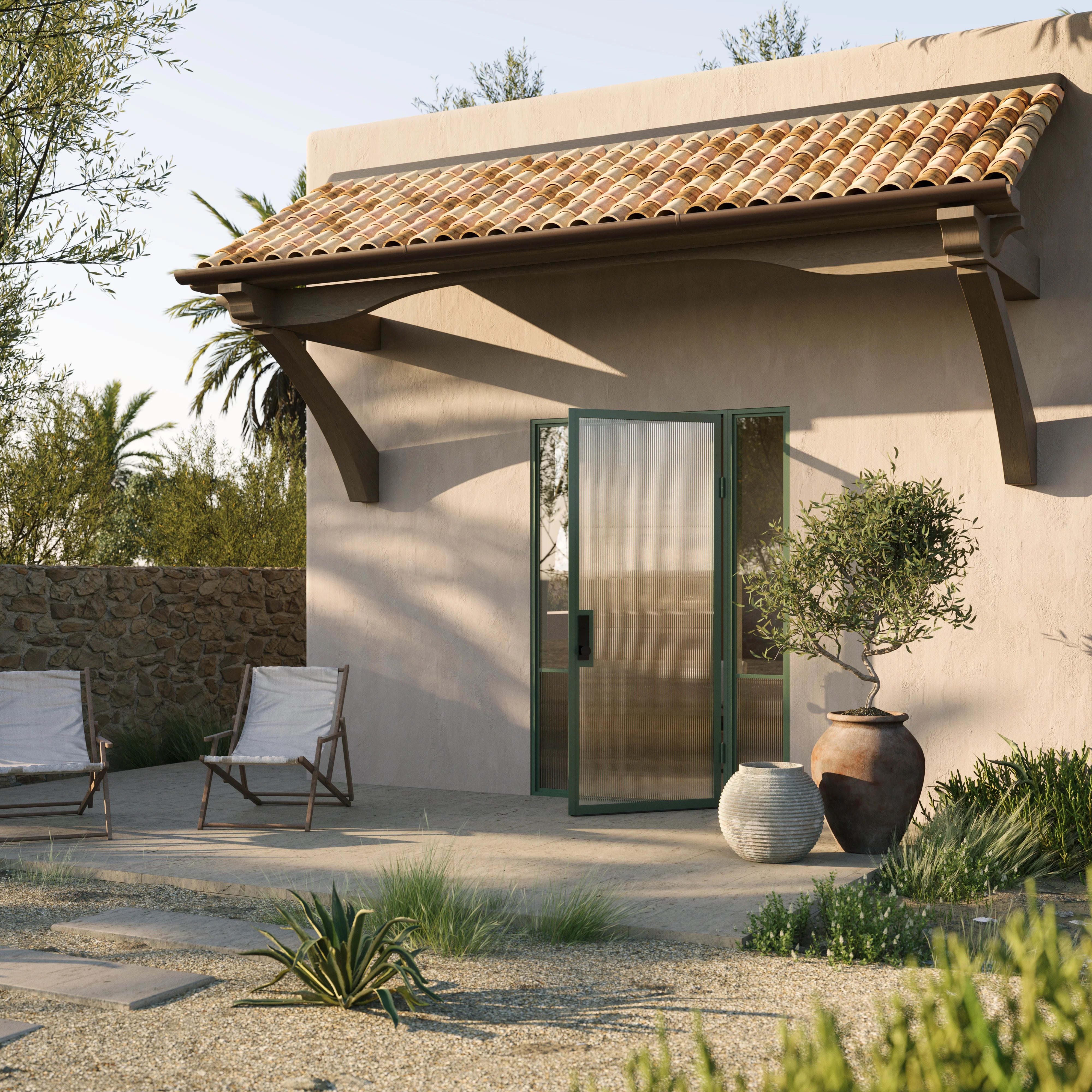 Contemporary architectural steel single entry door with side windows, Air Grand insulated dual-pane glass panels