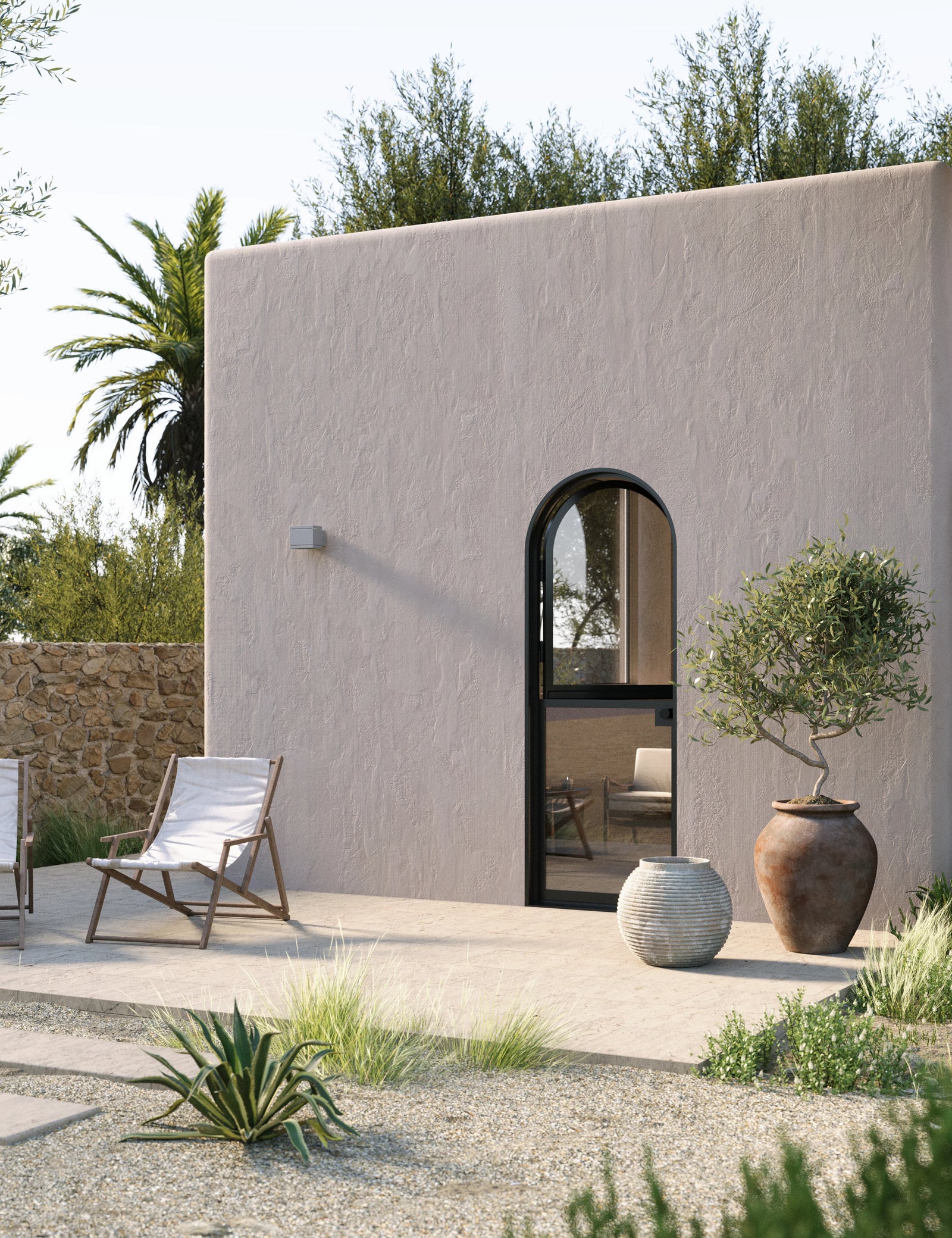 Dutch full arch cold-rolled steel door with certified thermal performance.