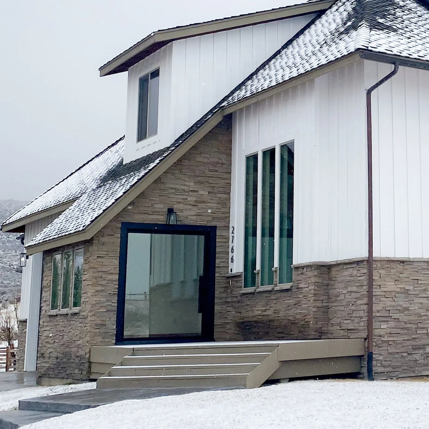 Flat pivot steel door with precision hardware.