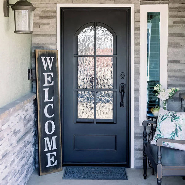 Bristol hinged door for cold weather in matte black.