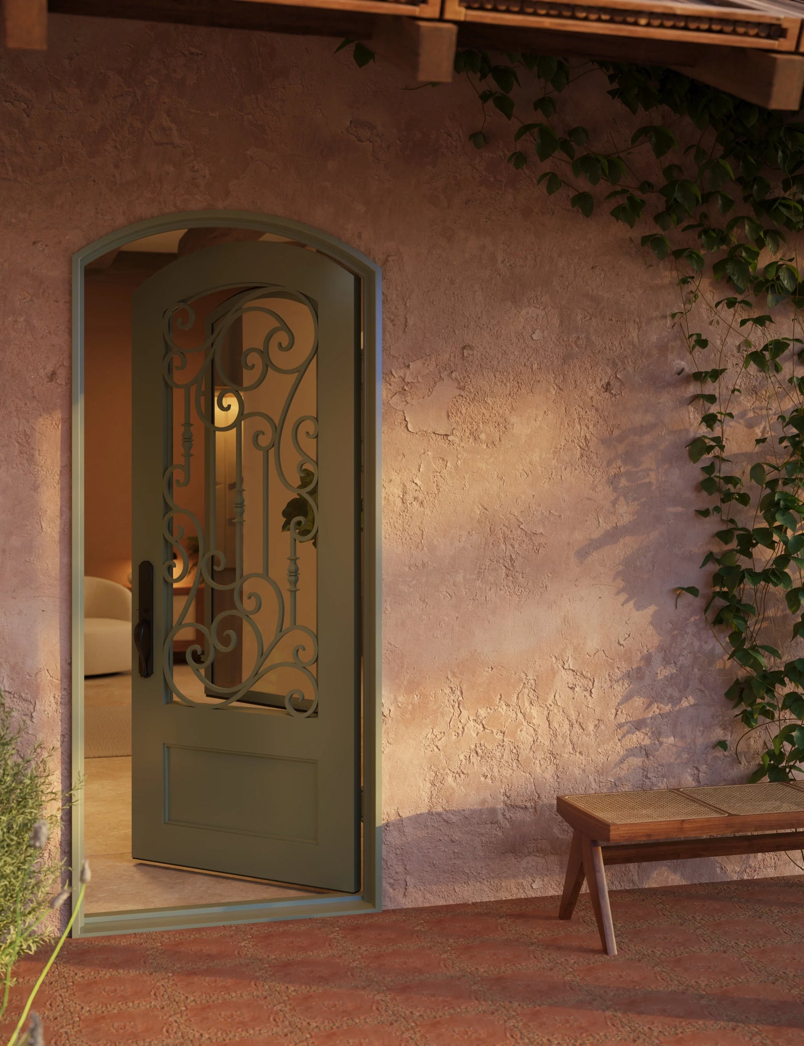 Golden Gate single exterior door with thermal break in matte black finish.