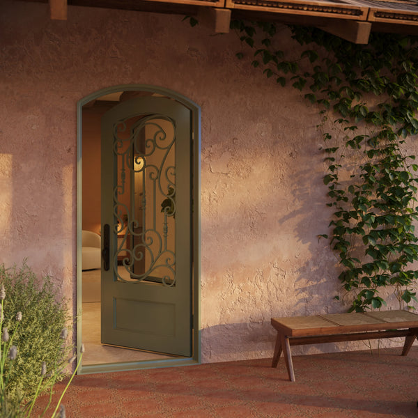 Golden Gate single exterior door with thermal break in matte black finish.