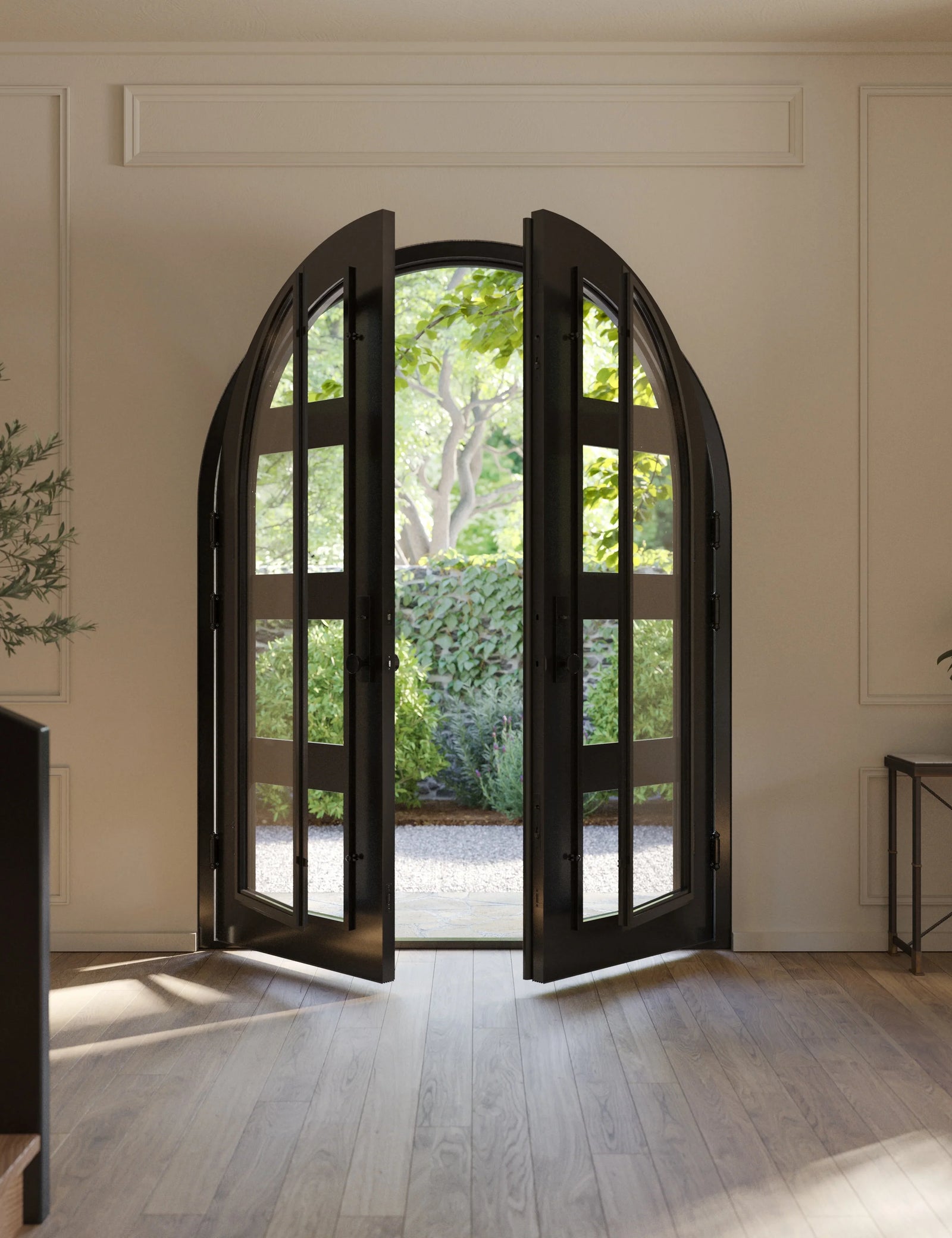 Knox full arch top iron french door for cold weather.