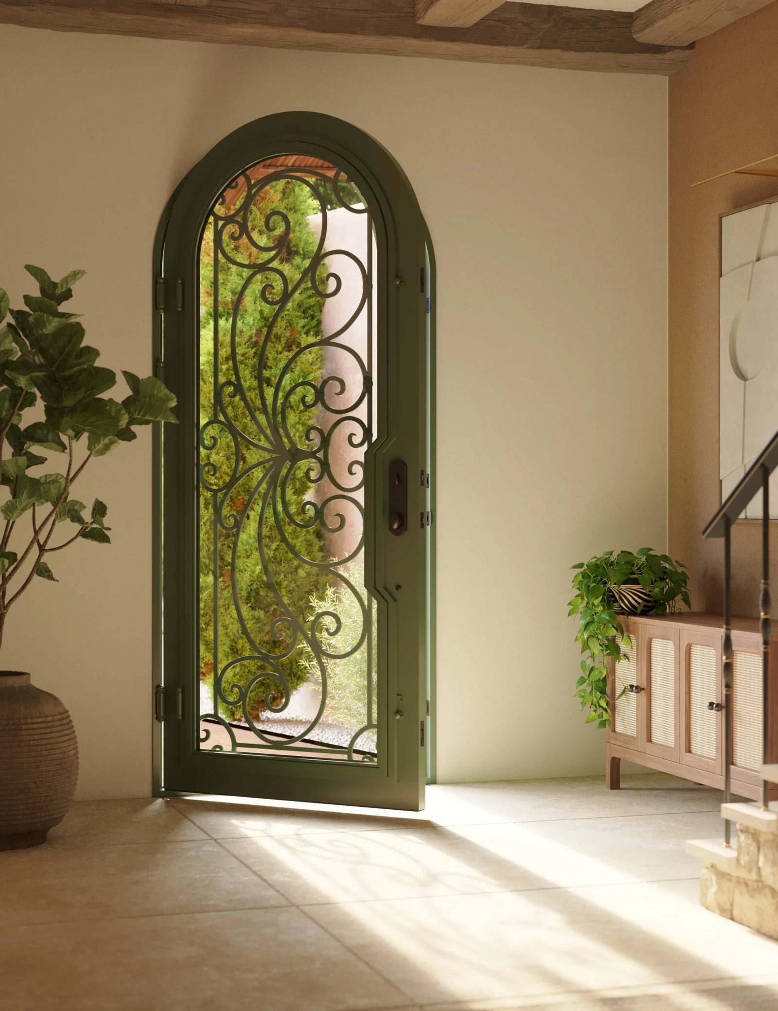 Miracle single swinging door for cold weather in bronze color.