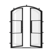 Air 4 double arch steel exterior door set with elegant curved frame