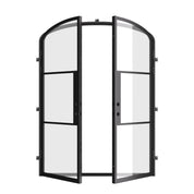 Air 4 double mini arch doors in black steel with narrow sightlines